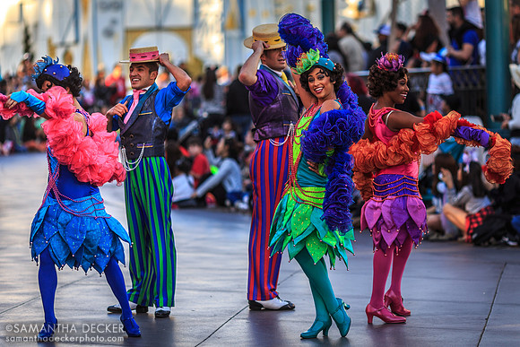 Revelers in the Soundsational Parade, Disneyland, CA