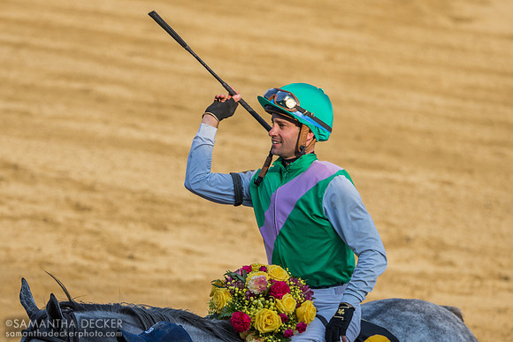 Flavien Prat throws his crop