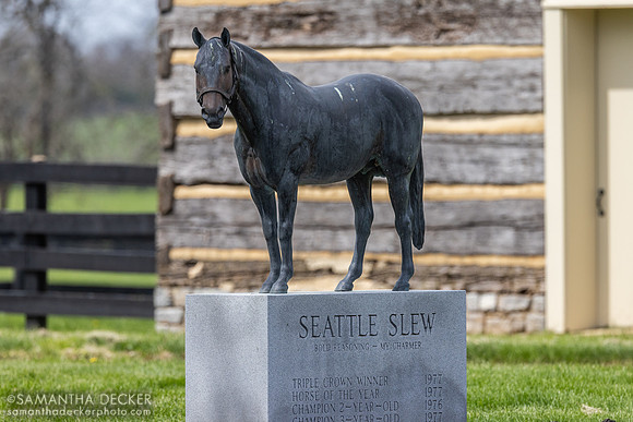 Seattle Slew statue, Three Chimneys Farm, Midway, KY