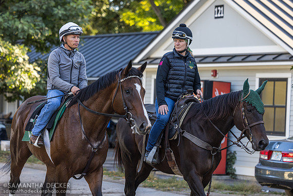 Neil Poznansky rides Parchment Party, wife Susie ponies