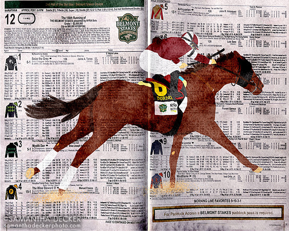 Dornoch winning the Belmont Stakes