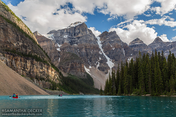 Canoeing on Moraine Lake