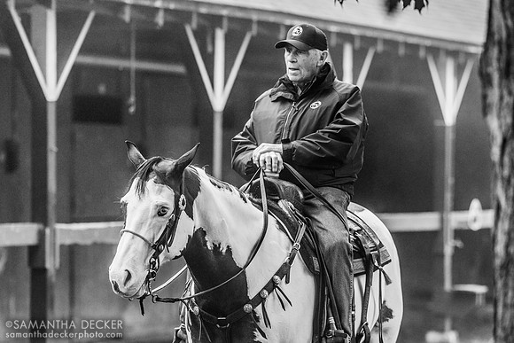 D. Wayne Lukas on his pony Bucky, 2024
