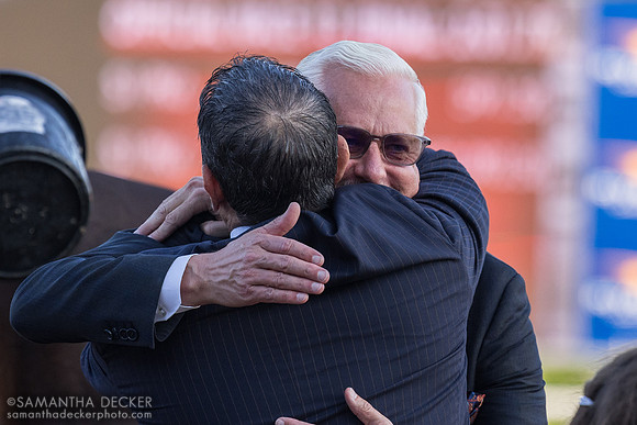 Mike Repole and Todd Pletcher hug