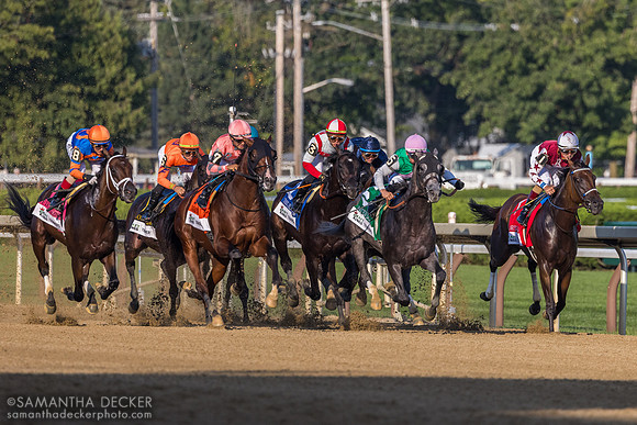 Down the stretch for the first time in the Travers